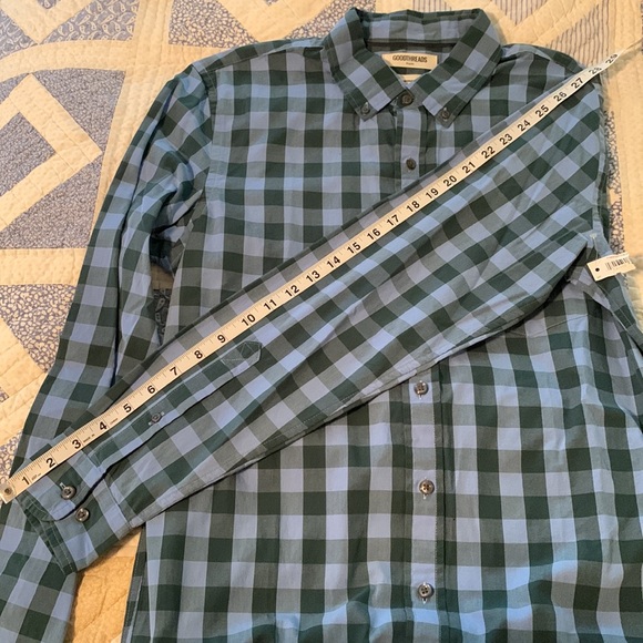 Men’s Brand New Goodthreads Poplin Button-down Shirt Size MT Slim in Blue Check. - Picture 5 of 10